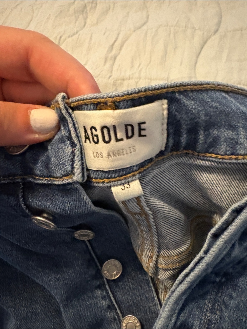 Agolde Light Wash High-Rise Button-Fly Jeans